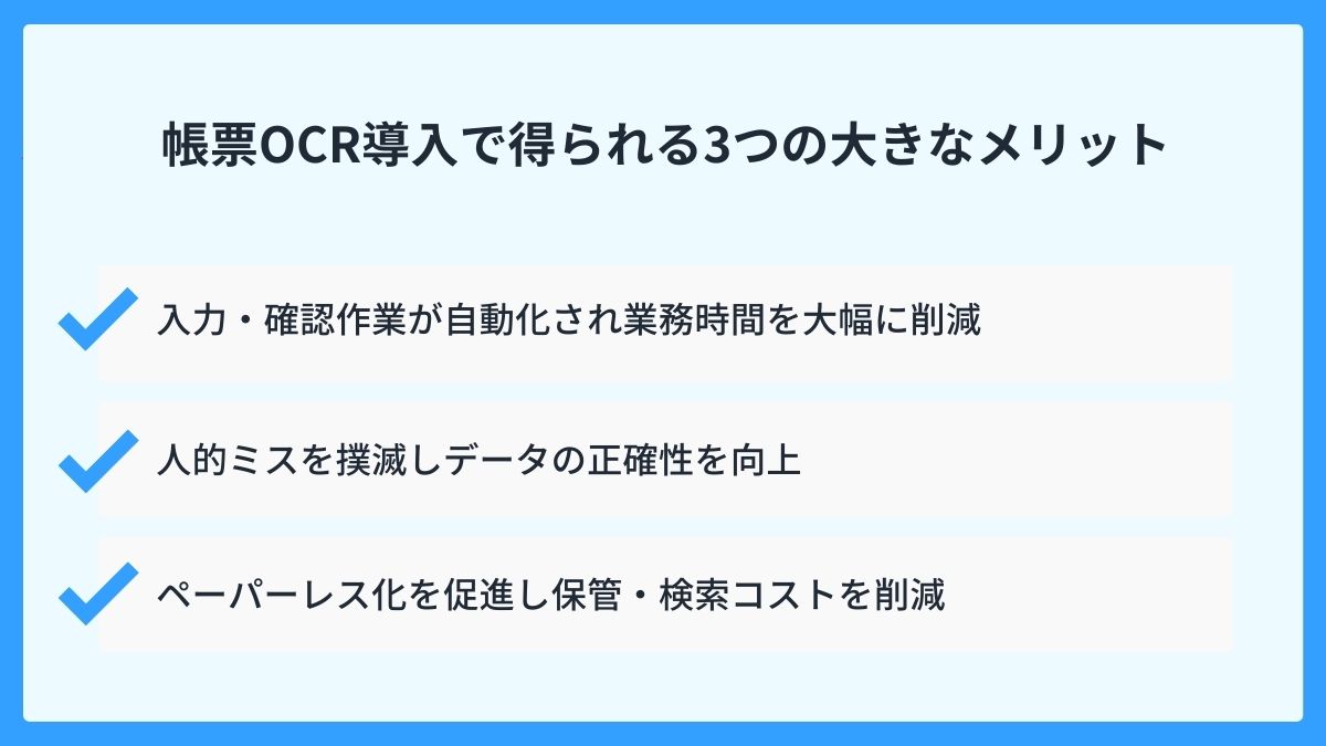 帳票OCRの「手入力」はもう古い？帳票OCR導入で得られる3つの大きなメリット