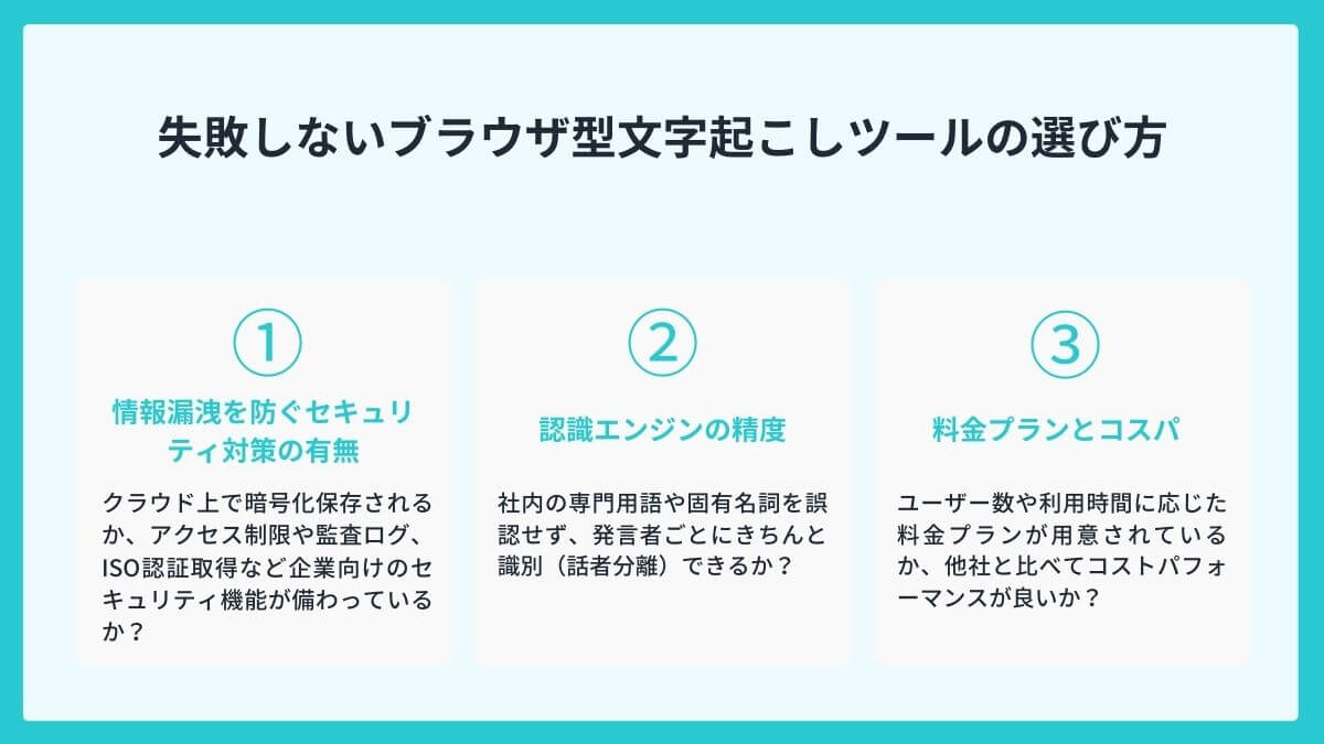 失敗しないブラウザ型文字起こしツールの選び方