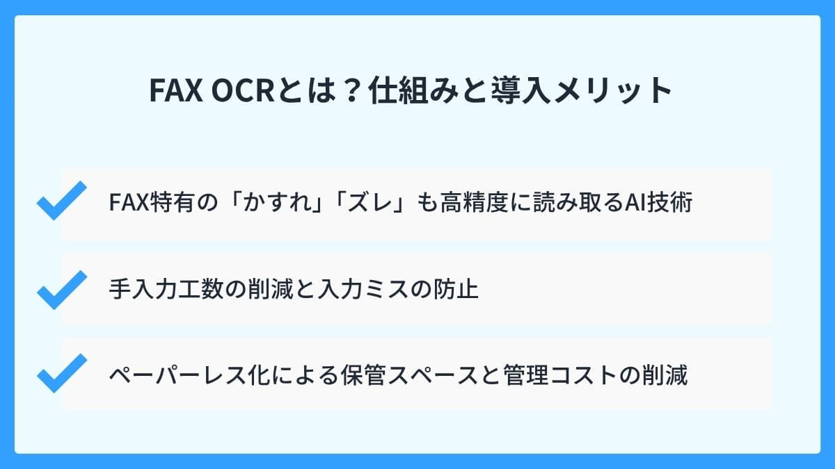 FAX OCRとは？仕組みと導入メリット