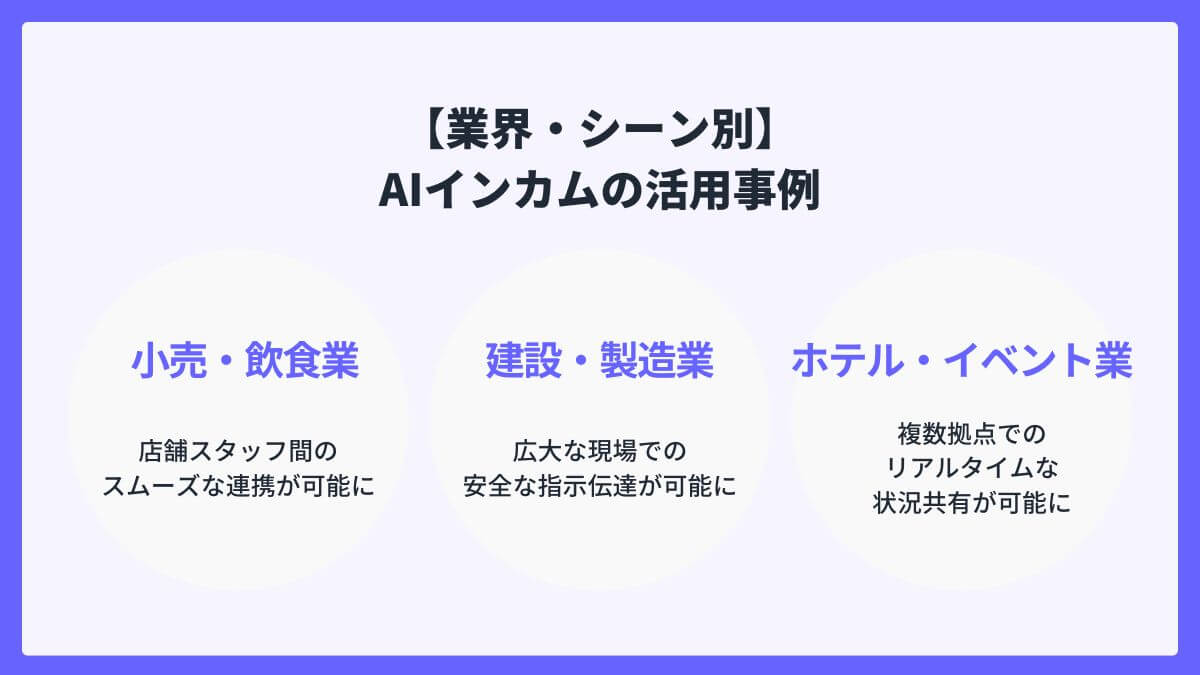 【業界・シーン別】AIインカムの活用事例