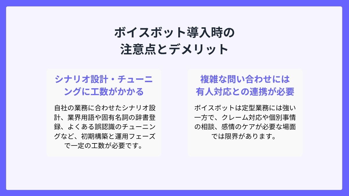 ボイスボット導入時の注意点とデメリット