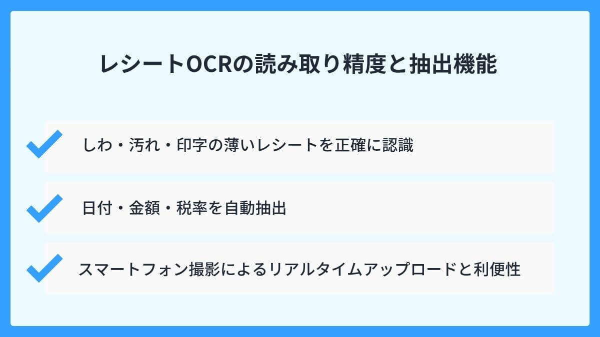 現場の不安を解消!レシートOCRの読み取り精度と抽出機能