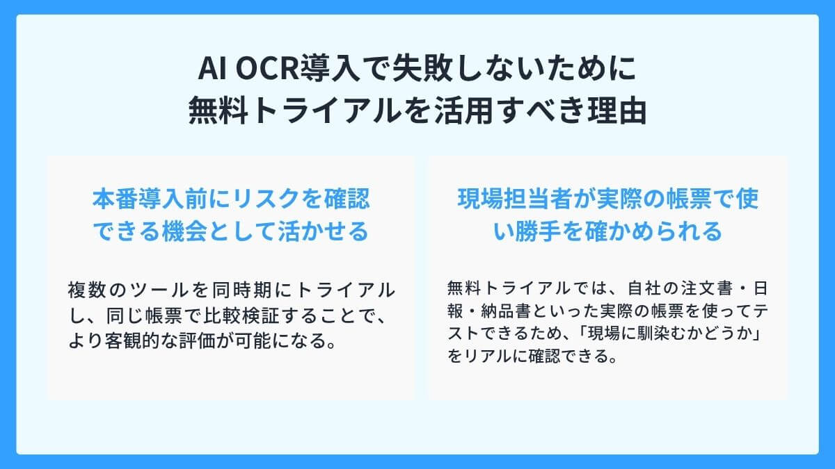 AI-OCR導入で失敗しないために無料トライアルを活用すべき理由