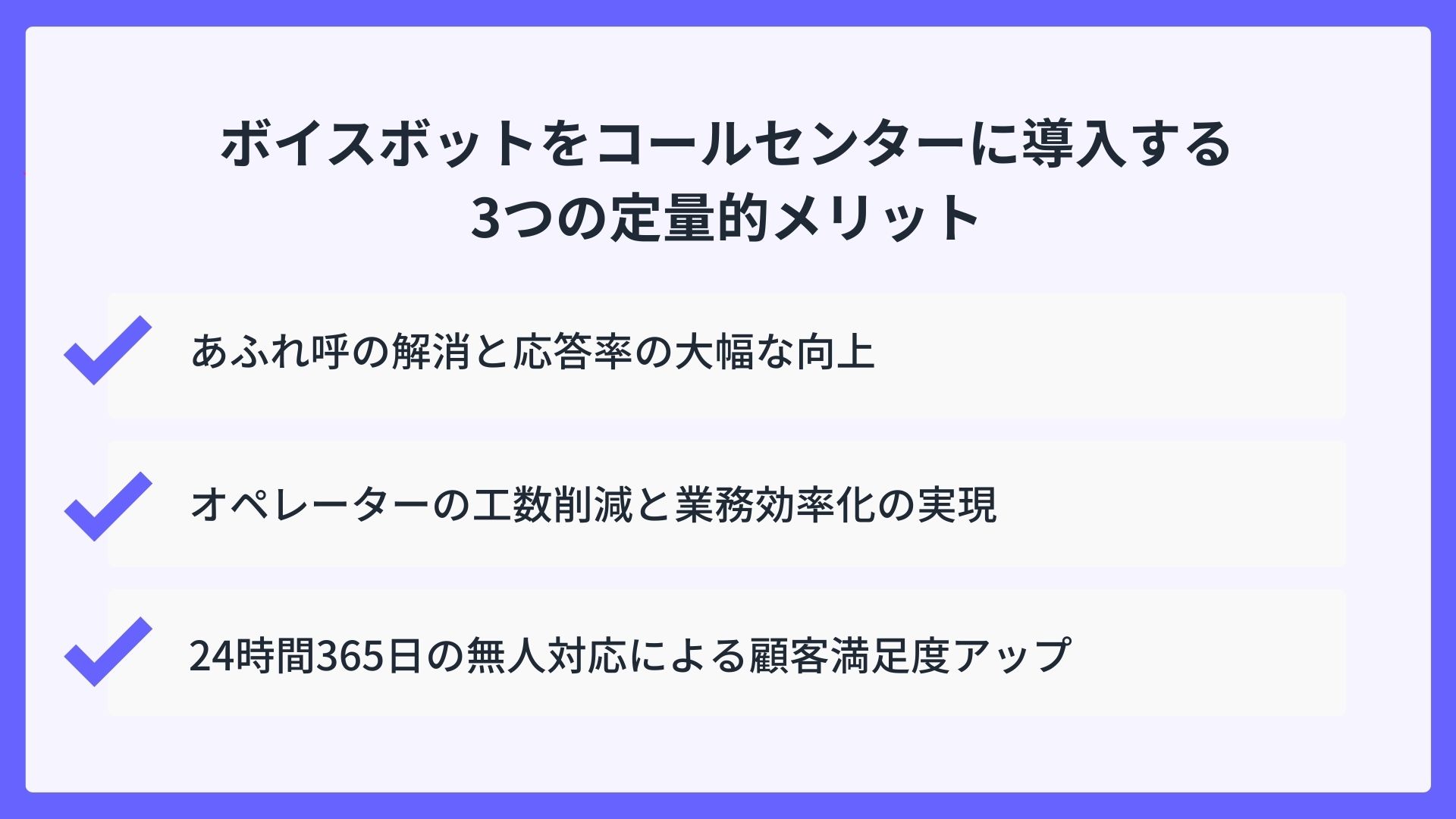 ボイスボットをコールセンターに導入する3つの定量的メリット