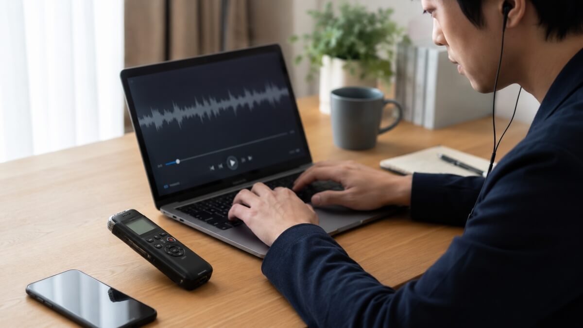 ボイスレコーダーから文字起こしする4つの方法とおすすめ機種5選