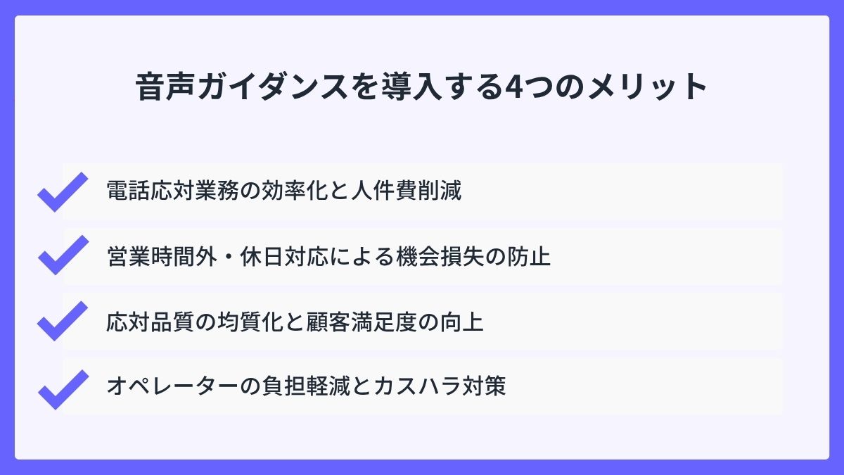 音声ガイダンスを導入する4つのメリット