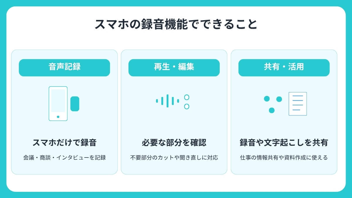 スマホの録音機能でできること